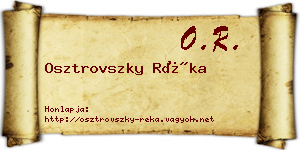 Osztrovszky Réka névjegykártya