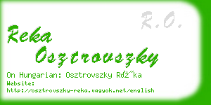 reka osztrovszky business card